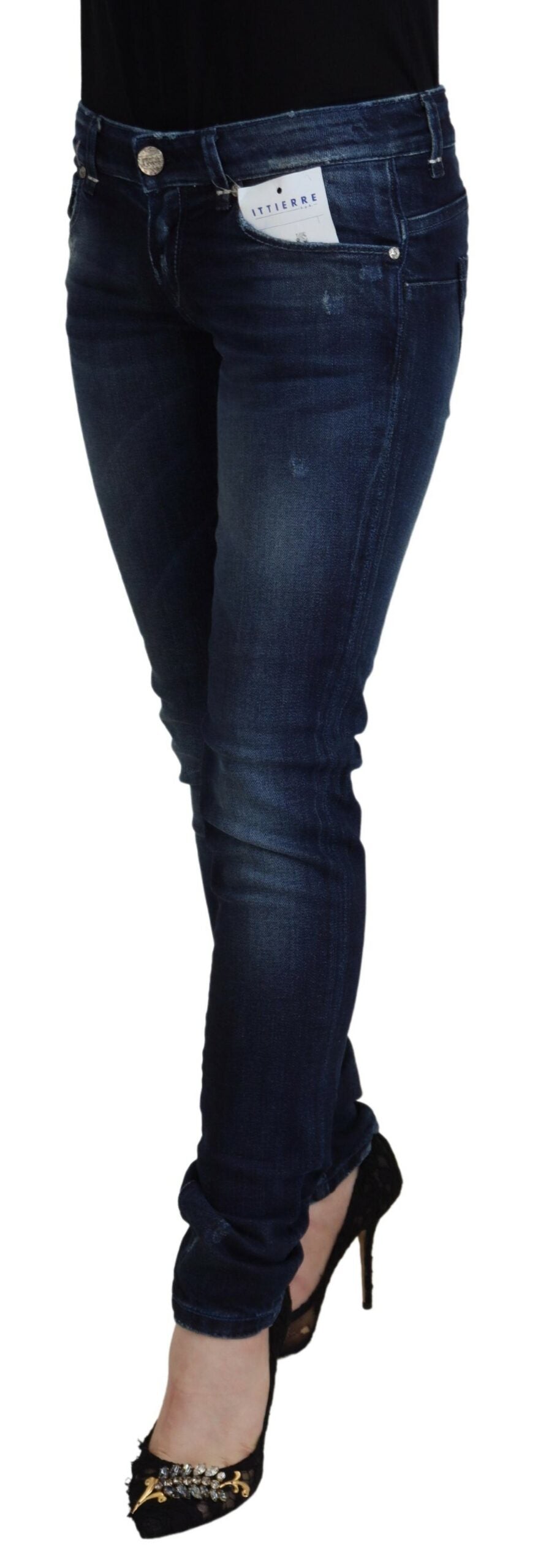 Acht schicke Skinny-Denim-Hose mit niedriger Taille