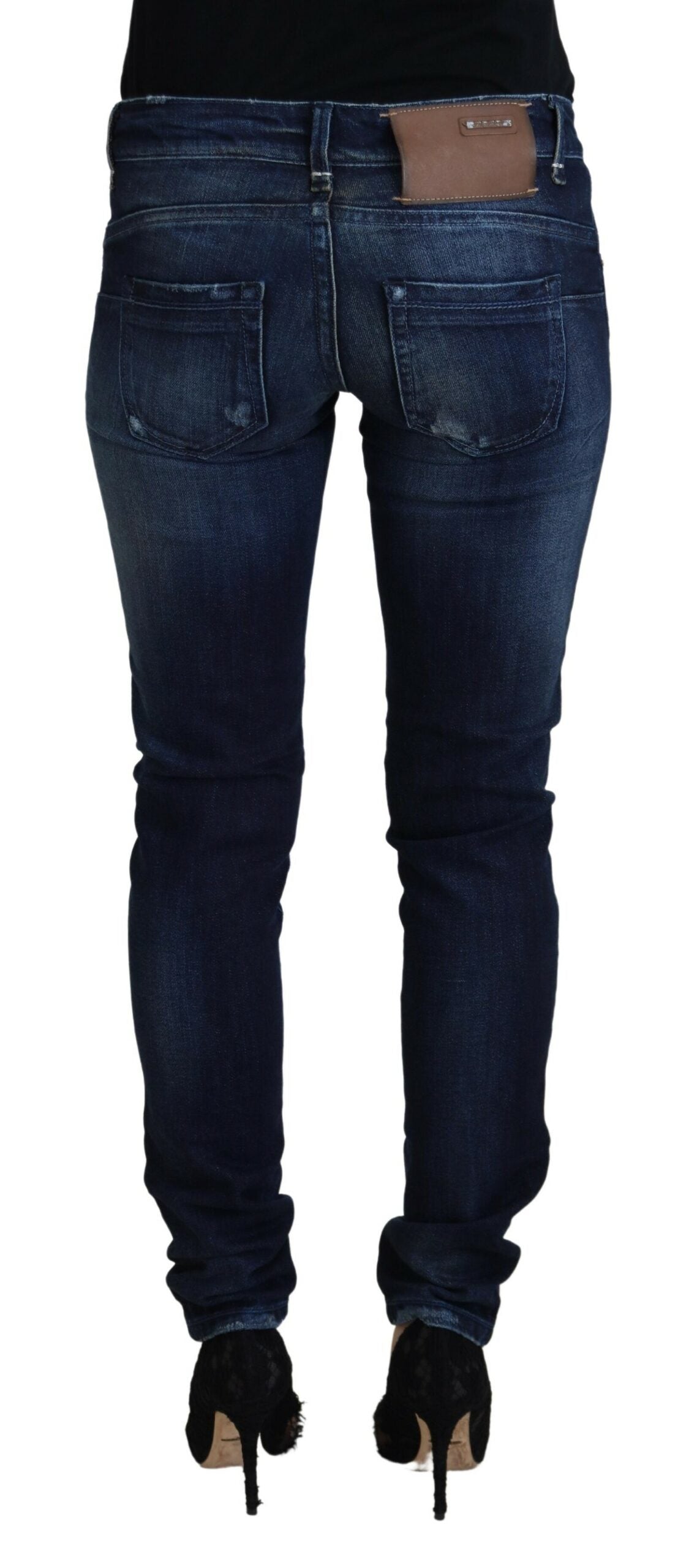 Acht schicke Skinny-Denim-Hose mit niedriger Taille