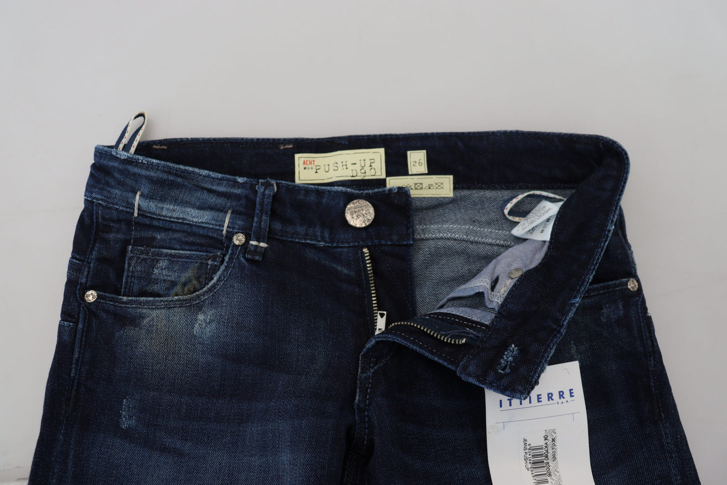 Acht schicke Skinny-Denim-Hose mit niedriger Taille