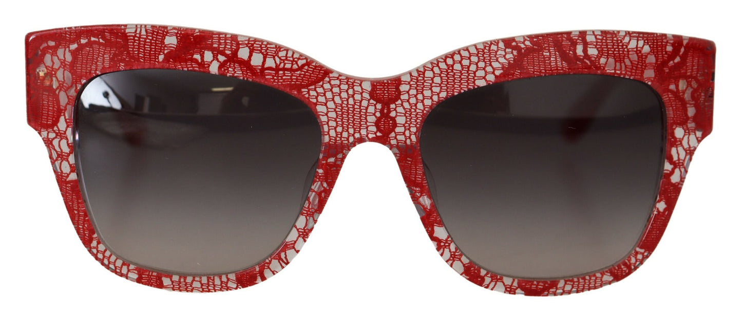 Dolce & Gabbana – Elegante rote Sonnenbrille mit Spitzendetail