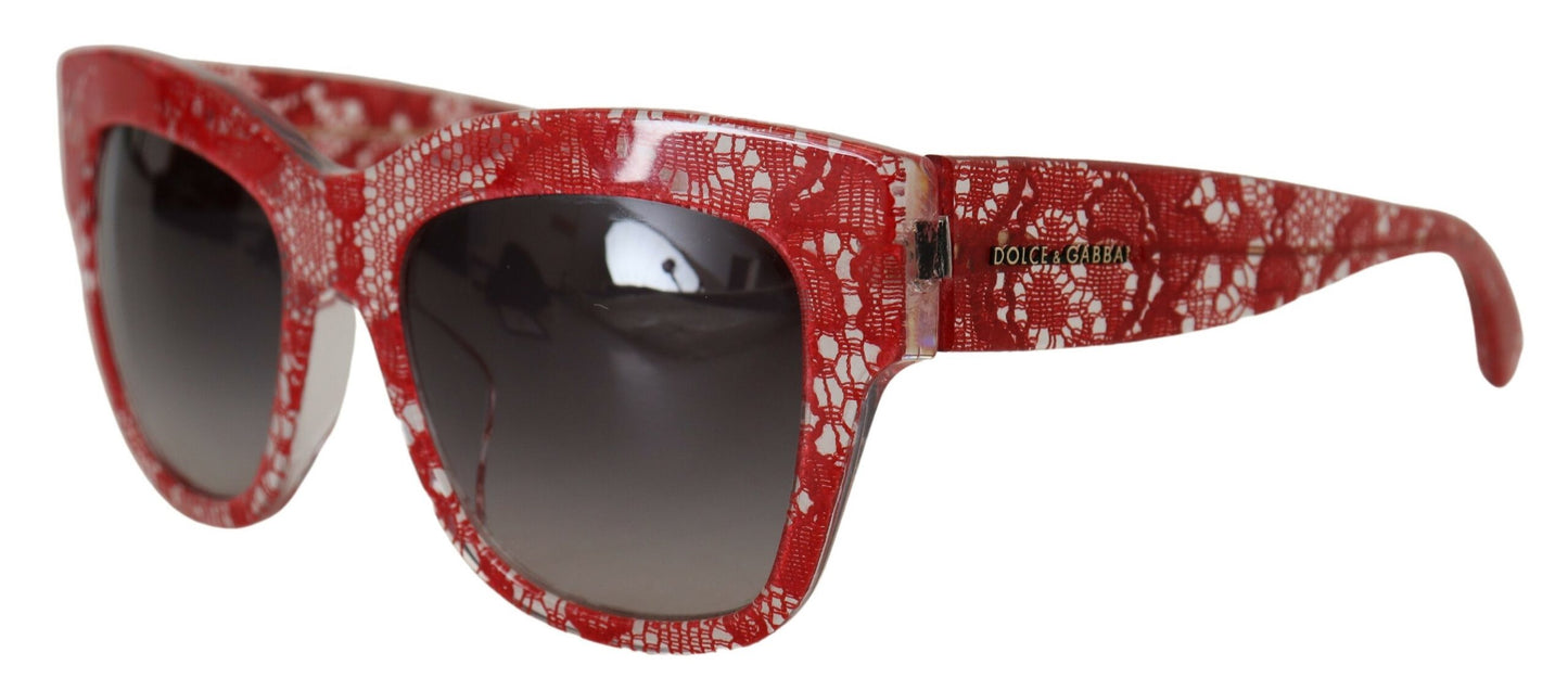 Dolce & Gabbana – Elegante rote Sonnenbrille mit Spitzendetail
