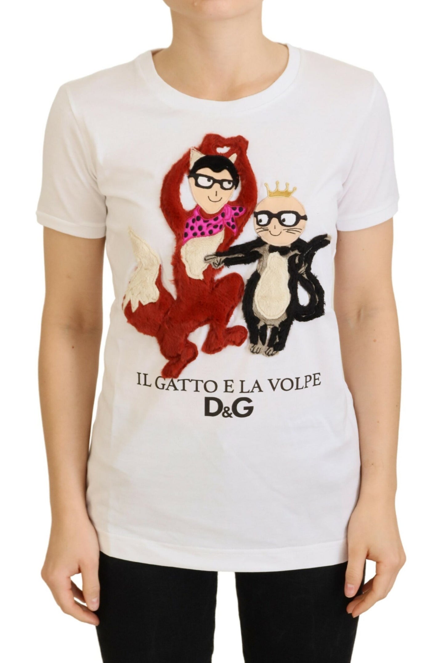 Dolce & Gabbana Iconic Prints Designer-Baumwoll-T-Shirt