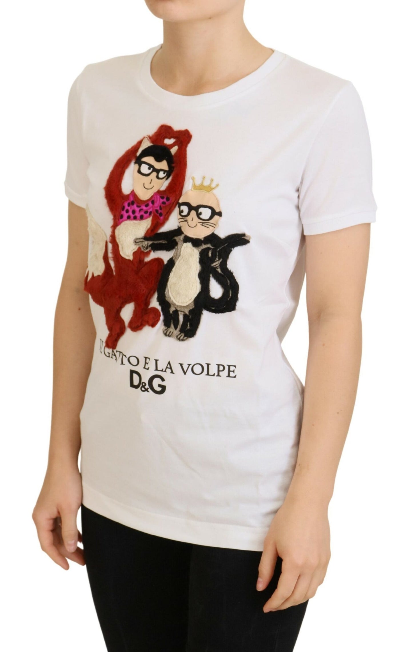 Dolce & Gabbana Iconic Prints Designer-Baumwoll-T-Shirt