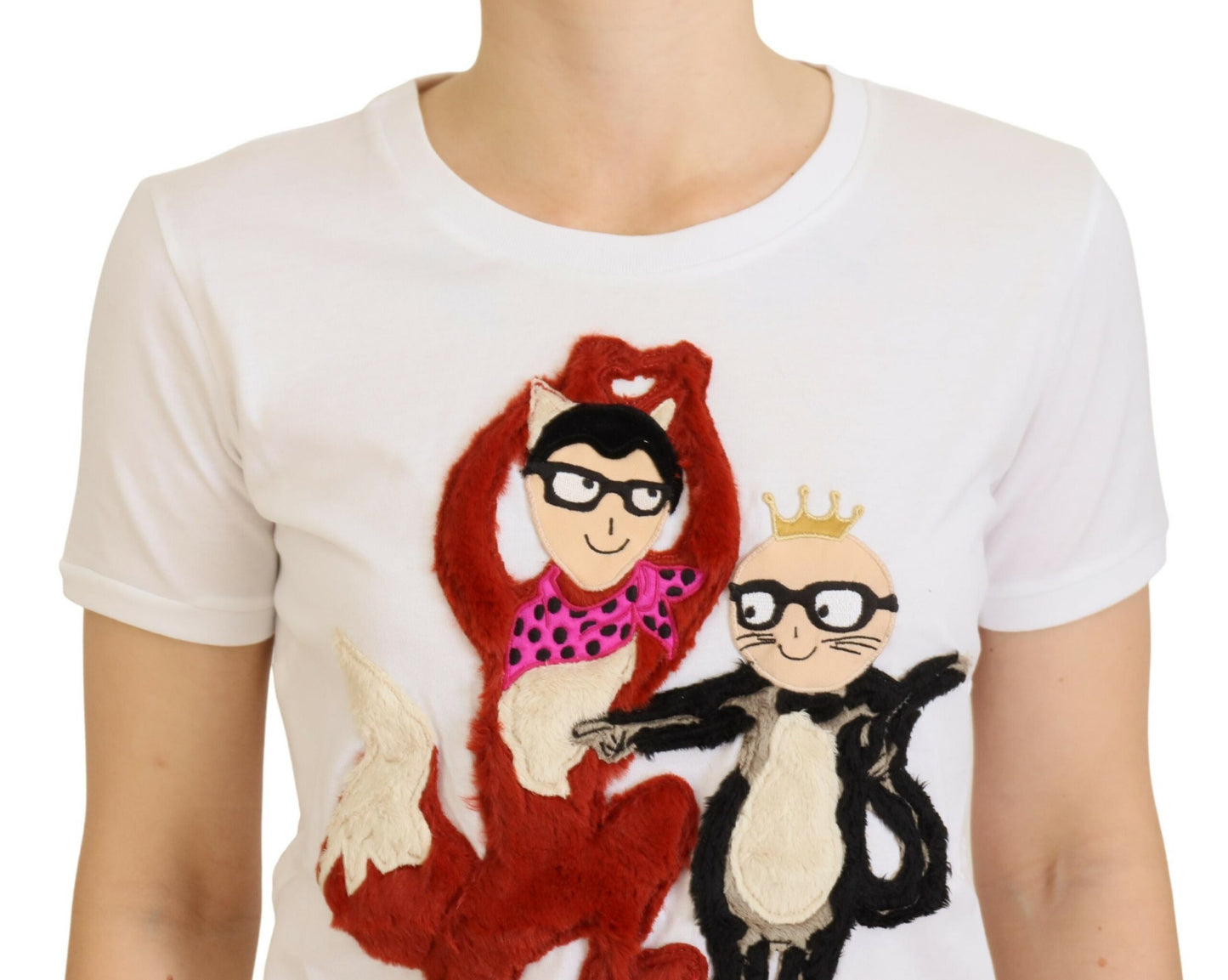 Dolce & Gabbana Iconic Prints Designer-Baumwoll-T-Shirt