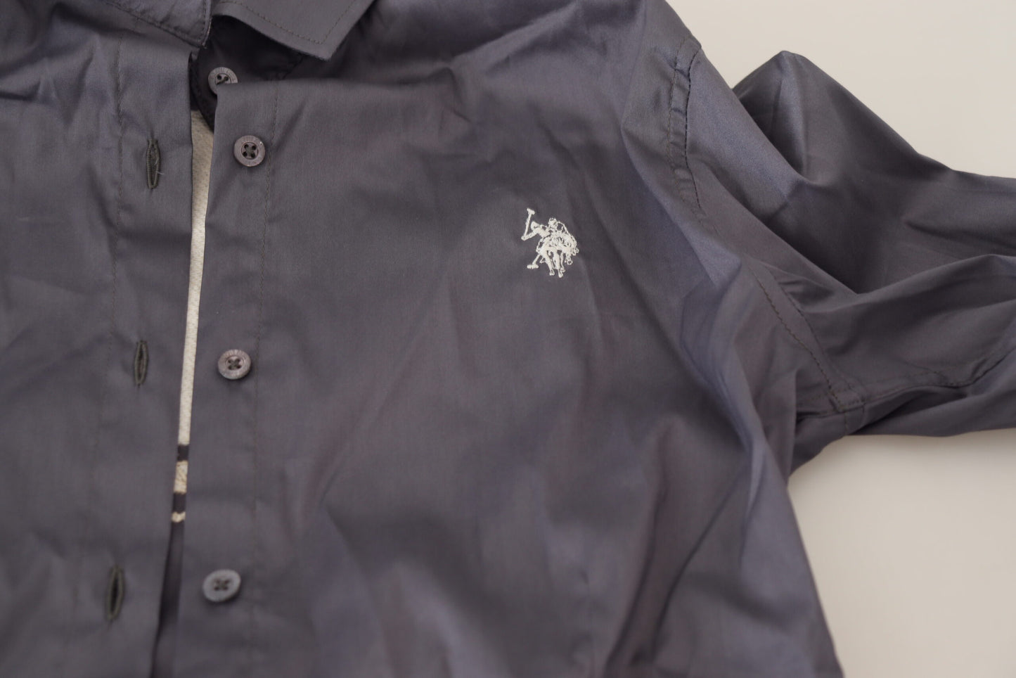 US POLO ASSN. Elegantes graues Langarm-Poloshirt