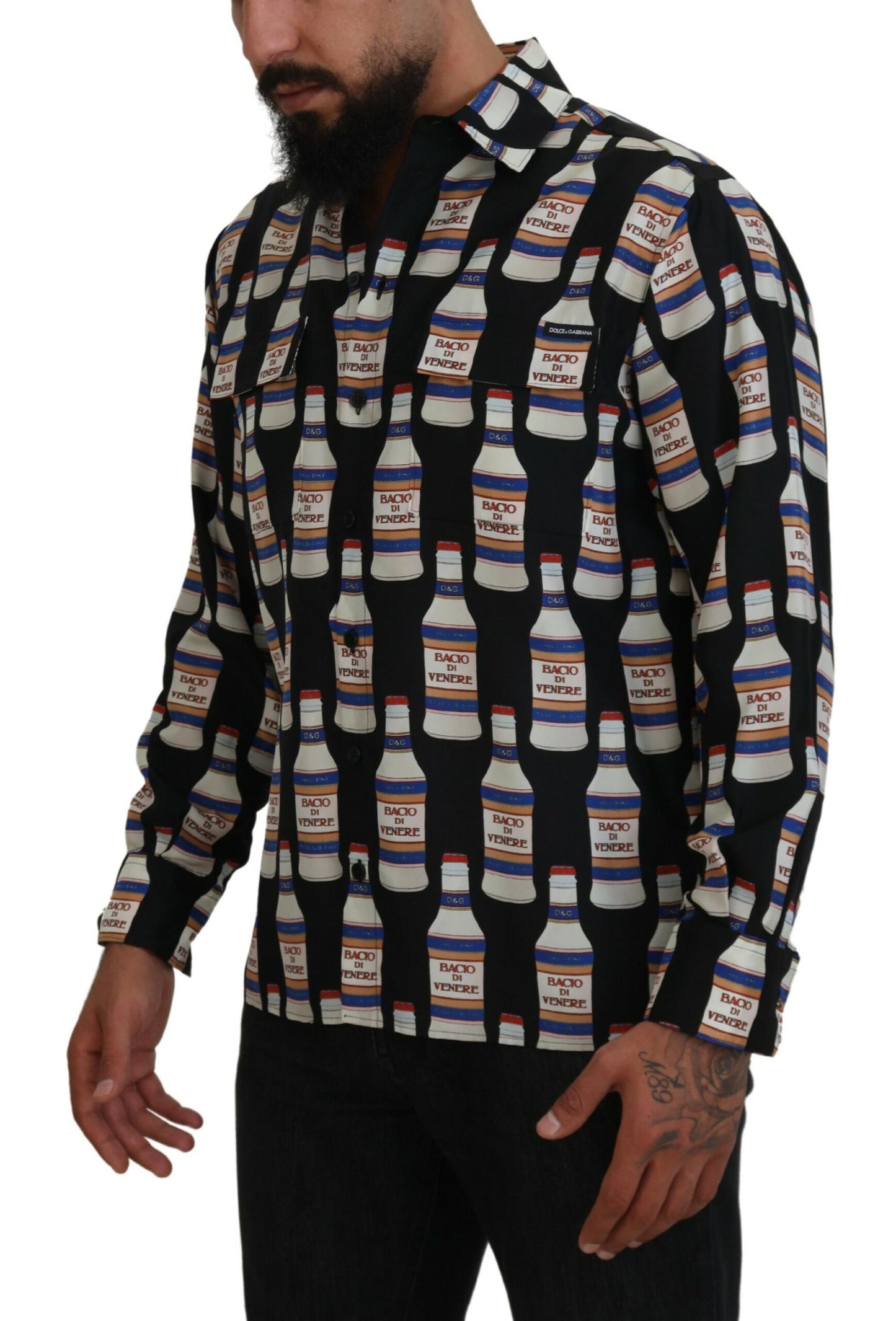 Camicia casual a maniche lunghe in seta elegante Dolce & Gabbana