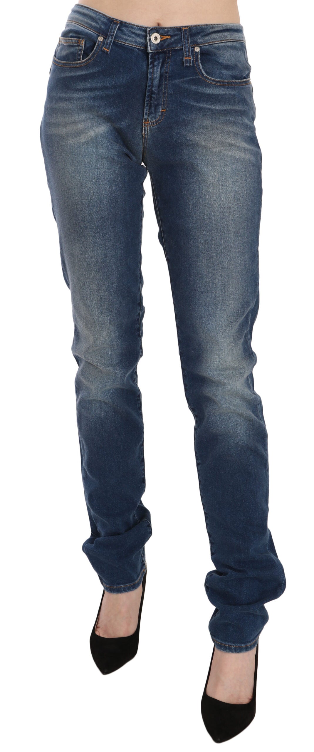 Jeans slim a vita media Fiorucci Svelte in blu vintage