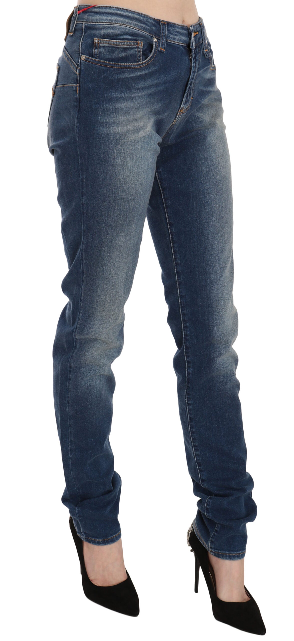 Jeans slim a vita media Fiorucci Svelte in blu vintage