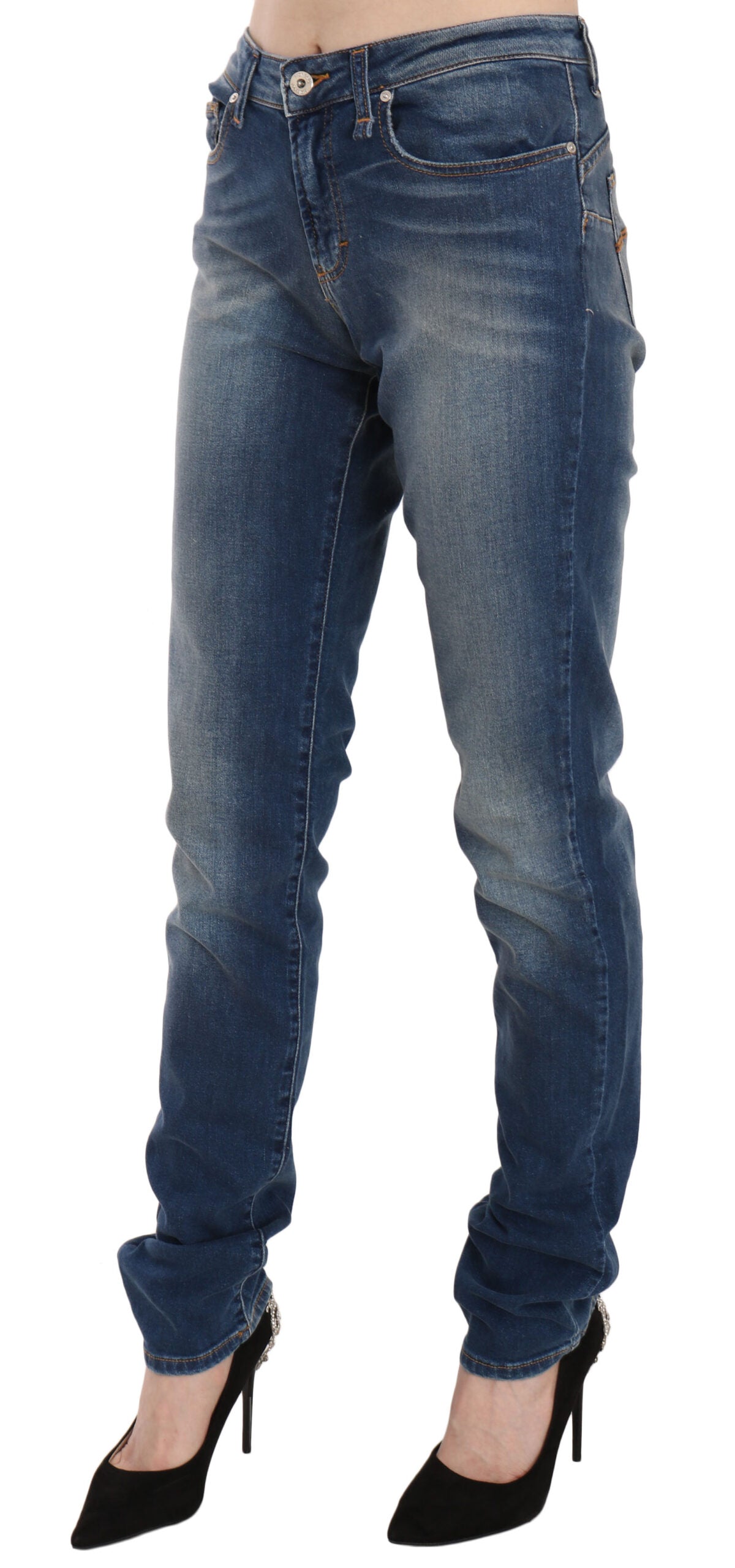 Jeans slim a vita media Fiorucci Svelte in blu vintage
