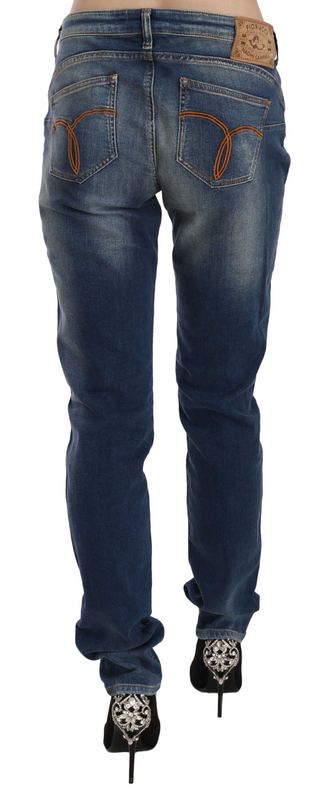 Jeans slim a vita media Fiorucci Svelte in blu vintage