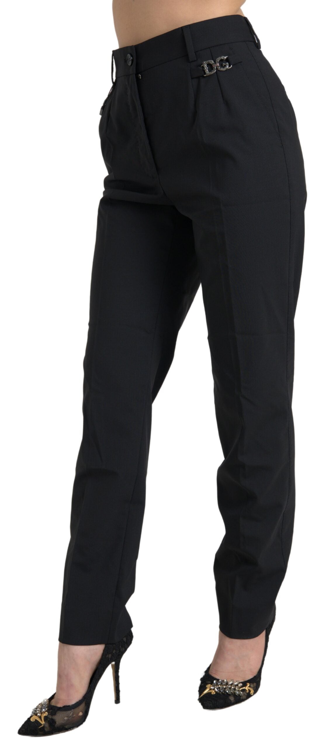 Pantaloni eleganti a vita alta in lana affusolata Dolce & Gabbana