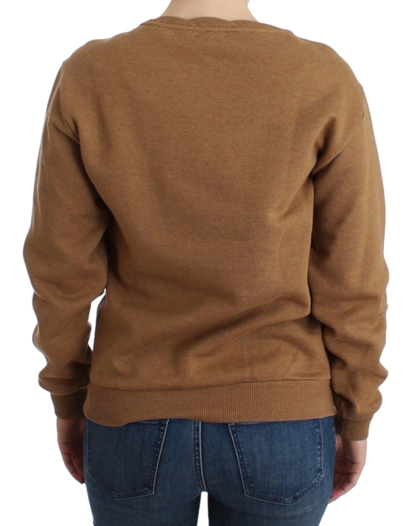 John Galliano Schicker brauner Baumwollpullover mit Rundhalsausschnitt