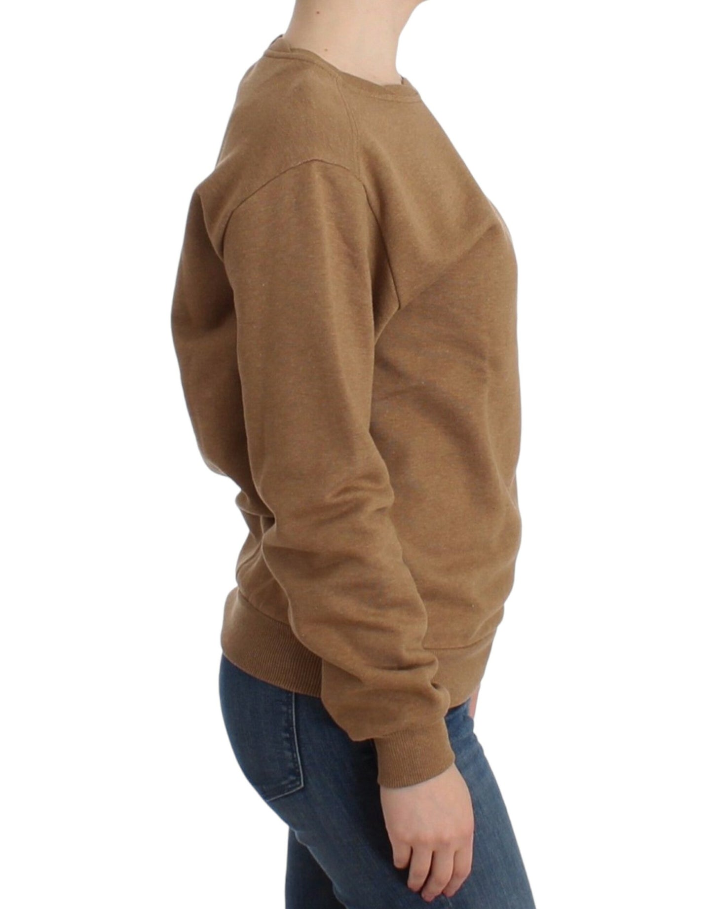 John Galliano Schicker brauner Baumwollpullover mit Rundhalsausschnitt