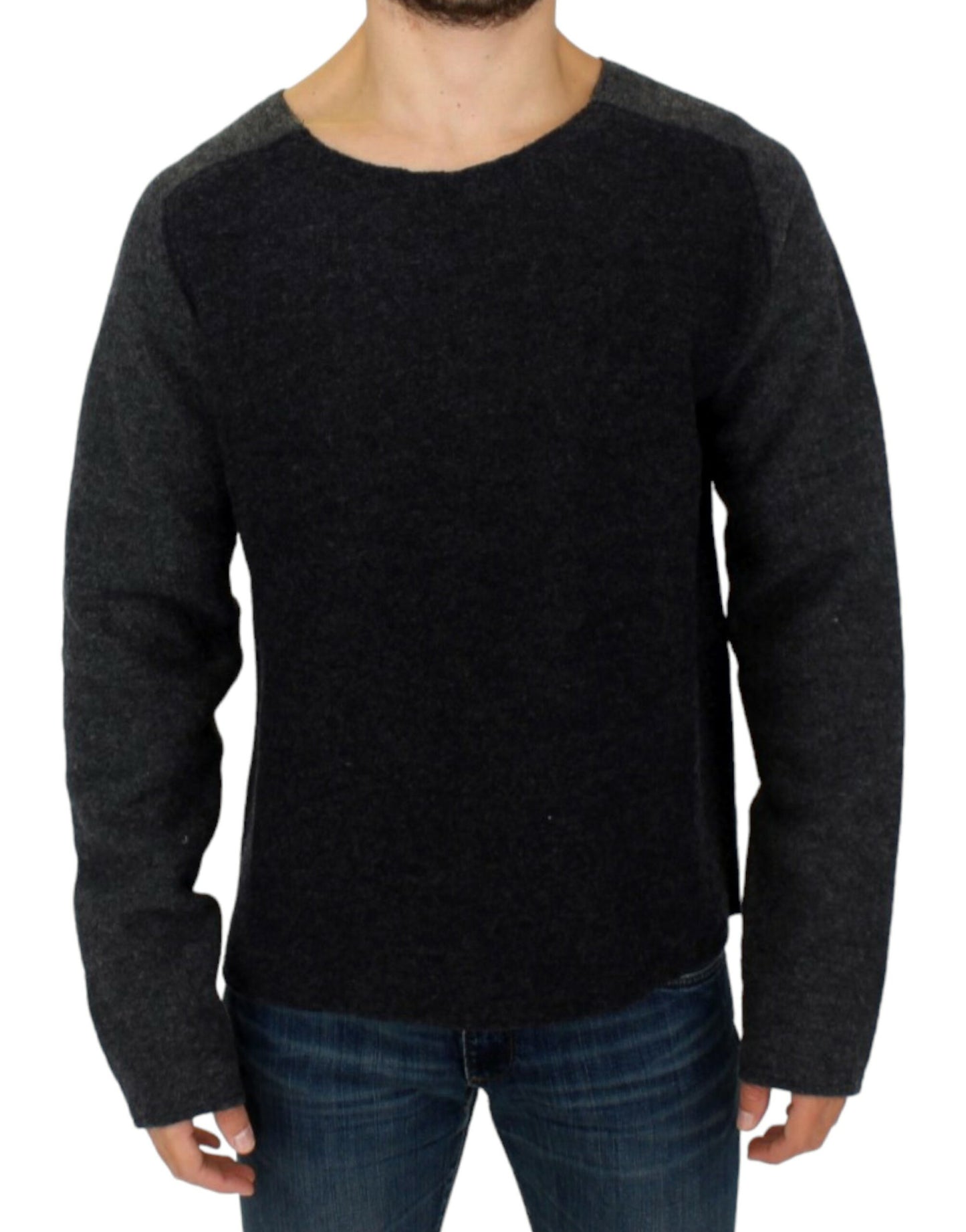 Maglione girocollo in lana grigio chic di Costume National