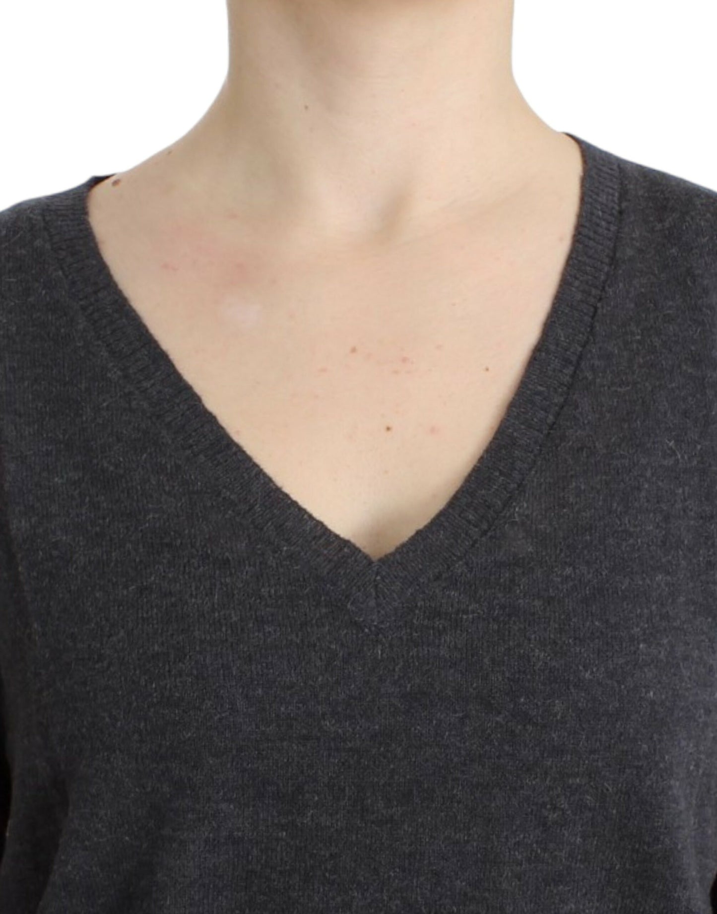 Costume National – Schicker, kurzärmliger Pullover aus Alpaka-Mischgewebe mit V-Ausschnitt