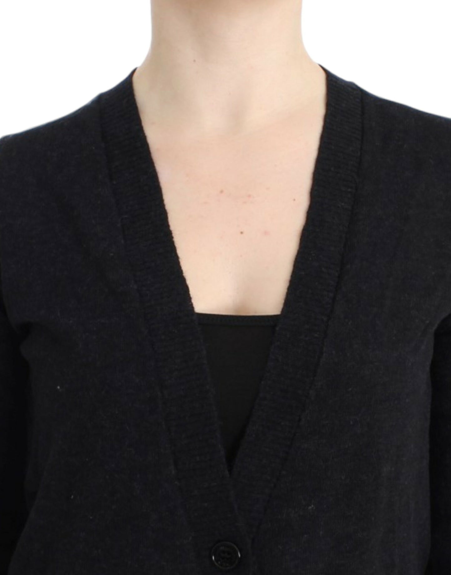 Costume National – Elegante, leichte Strickjacke mit tiefem V-Ausschnitt