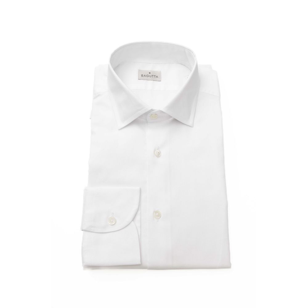 Camicia da uomo in cotone bianco Bagutta