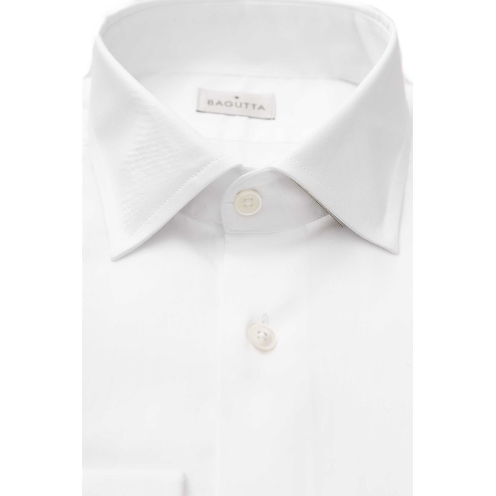 Camicia da uomo in cotone bianco Bagutta