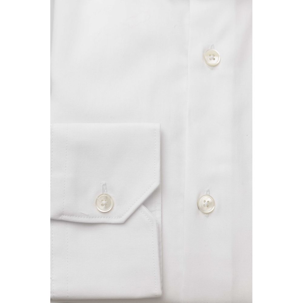 Camicia da uomo in cotone bianco Bagutta