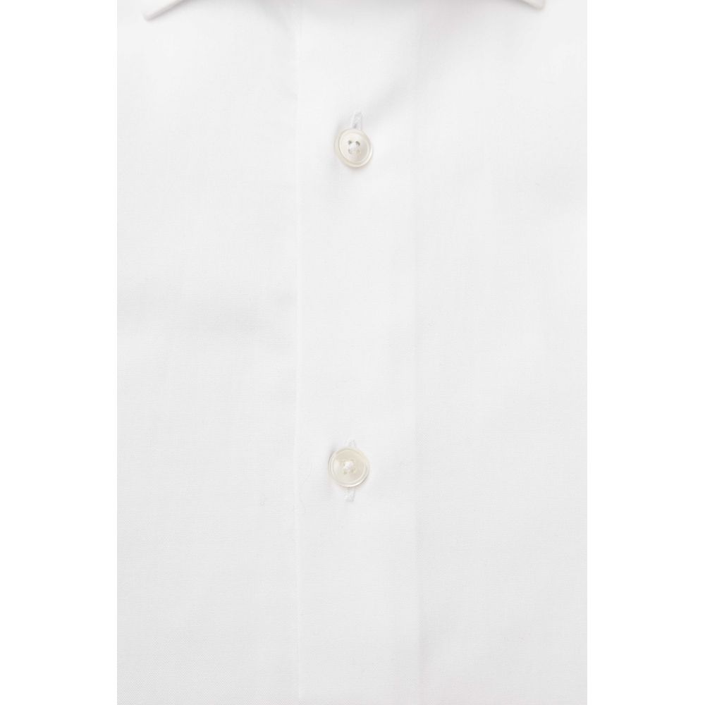 Camicia da uomo in cotone bianco Bagutta