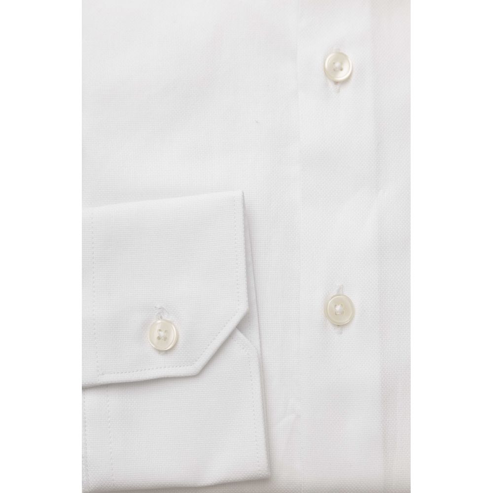 Camicia da uomo in cotone bianco Bagutta