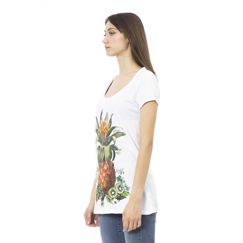 T-shirt da donna in cotone bianco Just Cavalli