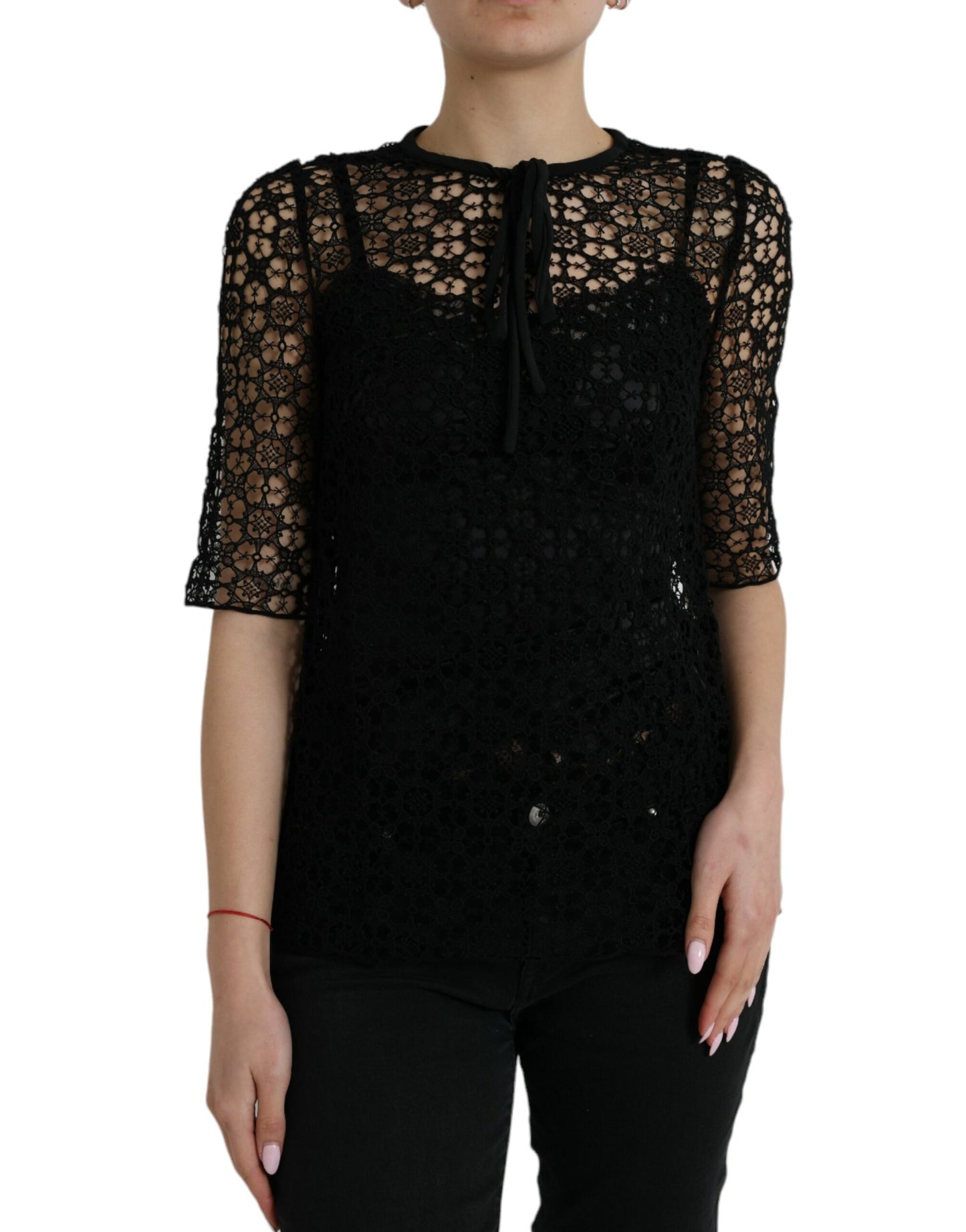 Dolce & Gabbana Elegante camicetta in pizzo floreale