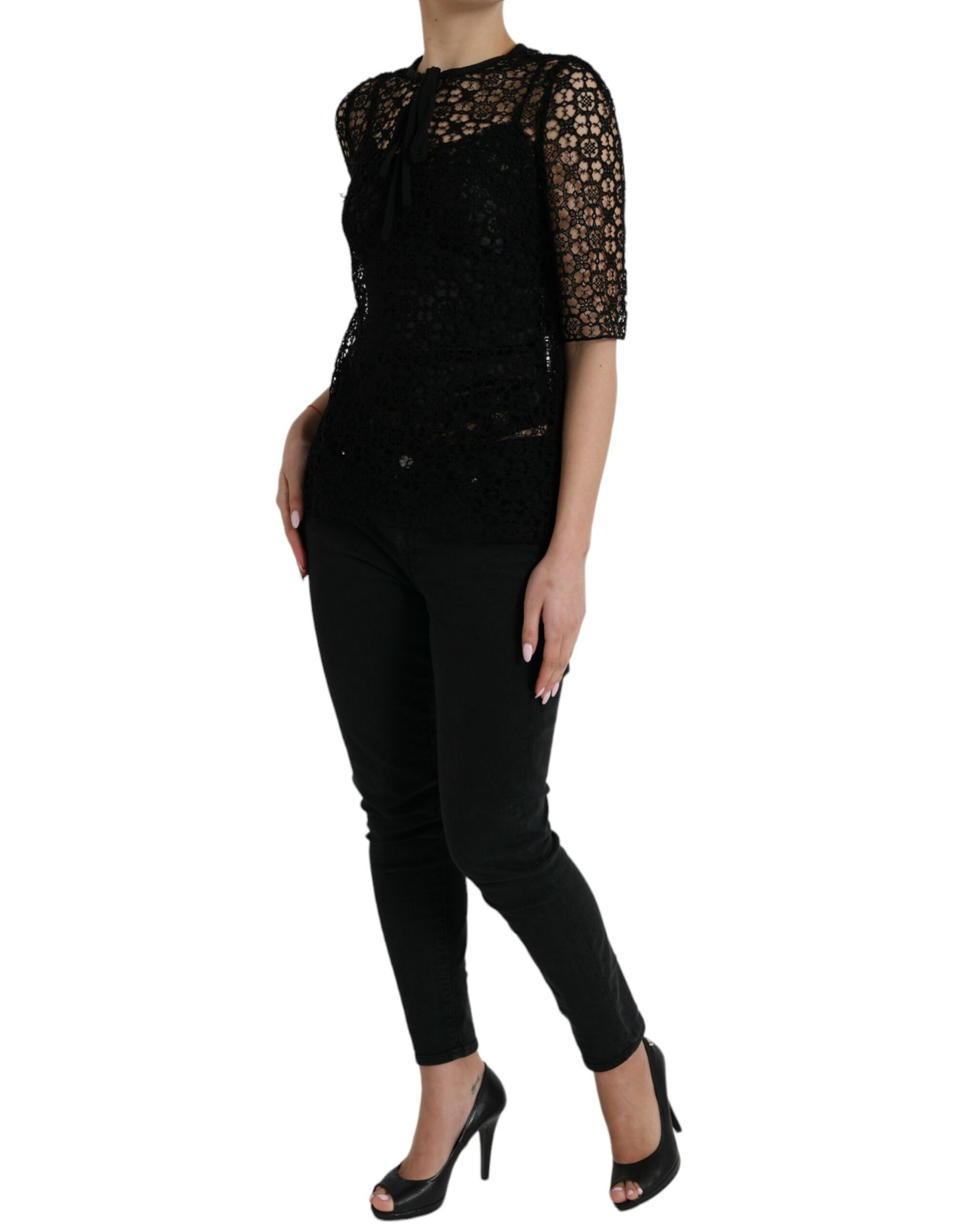Dolce & Gabbana Elegante camicetta in pizzo floreale