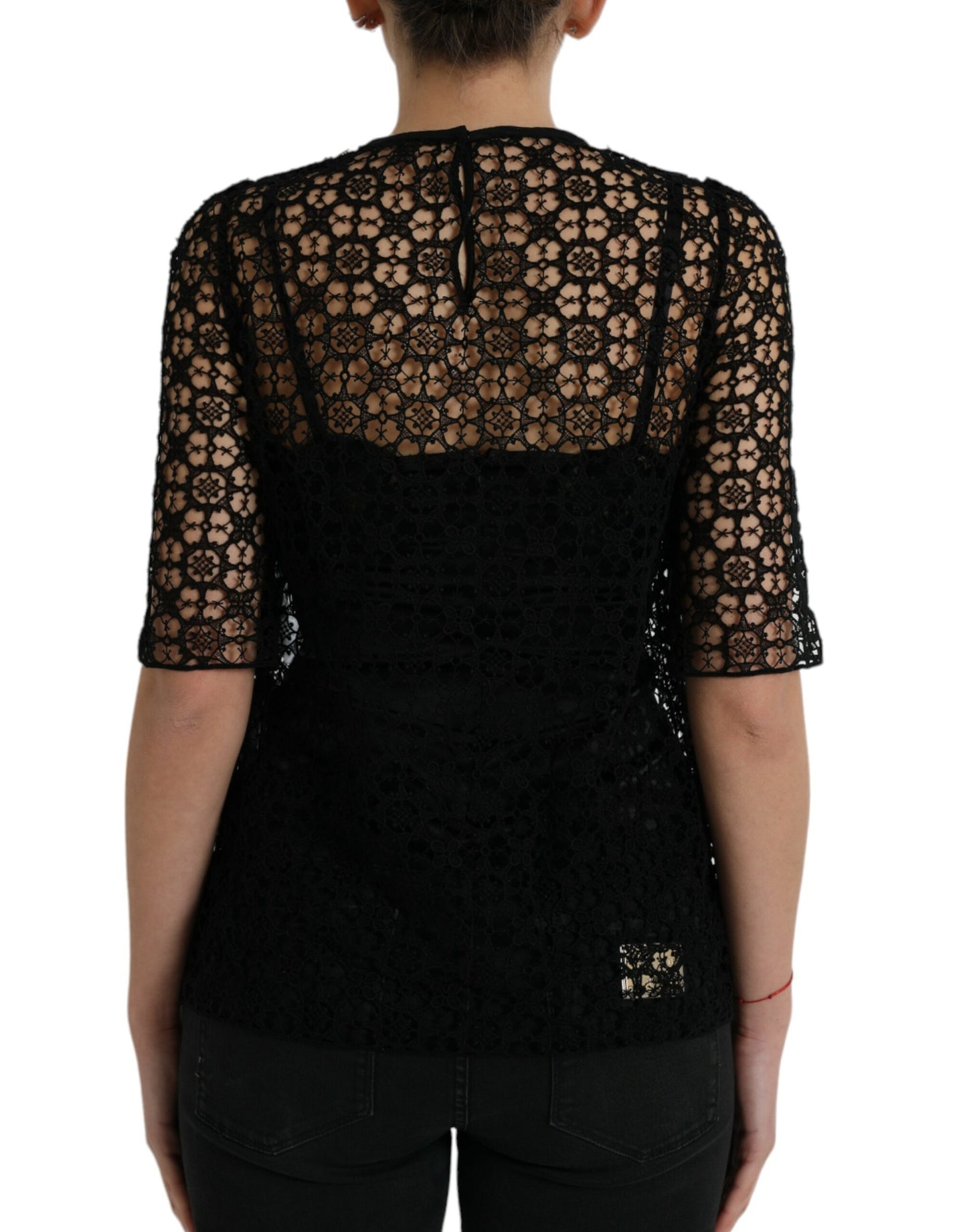 Dolce & Gabbana Elegante camicetta in pizzo floreale
