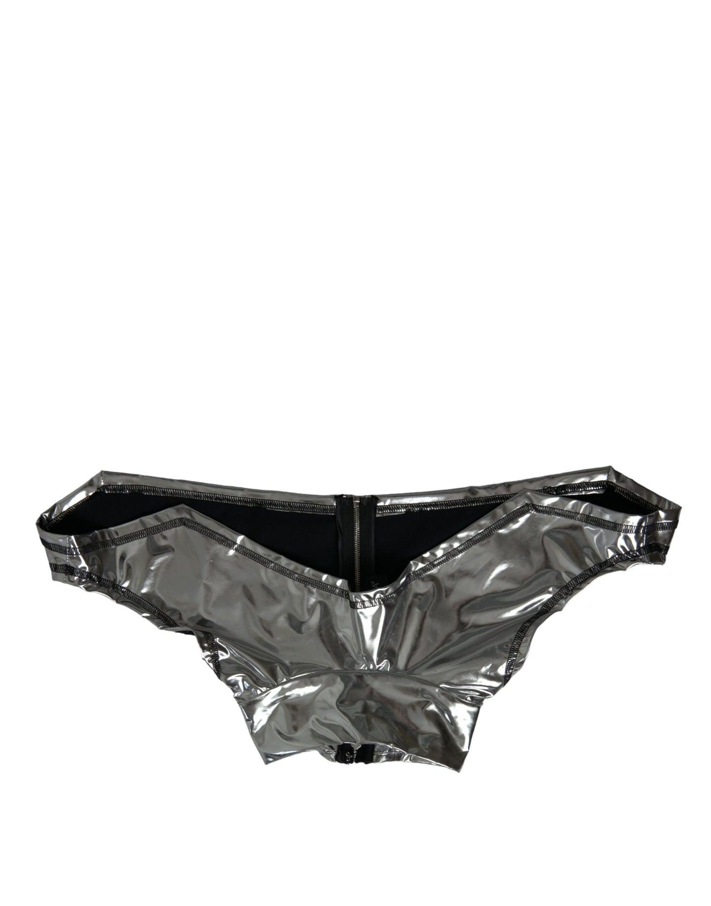 Dolce & Gabbana Top Elegance argento con chiusura a cerniera