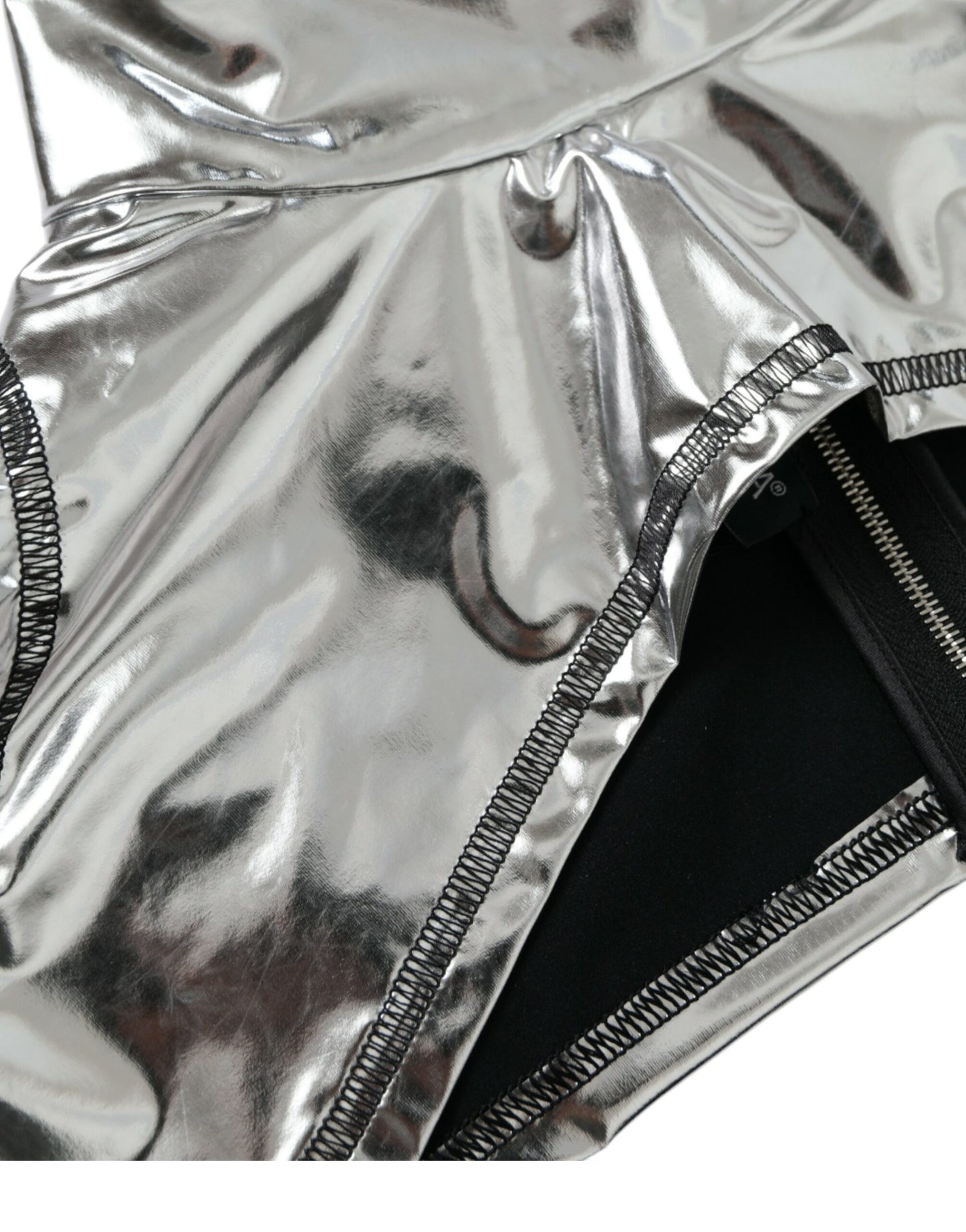 Dolce & Gabbana Top Elegance argento con chiusura a cerniera
