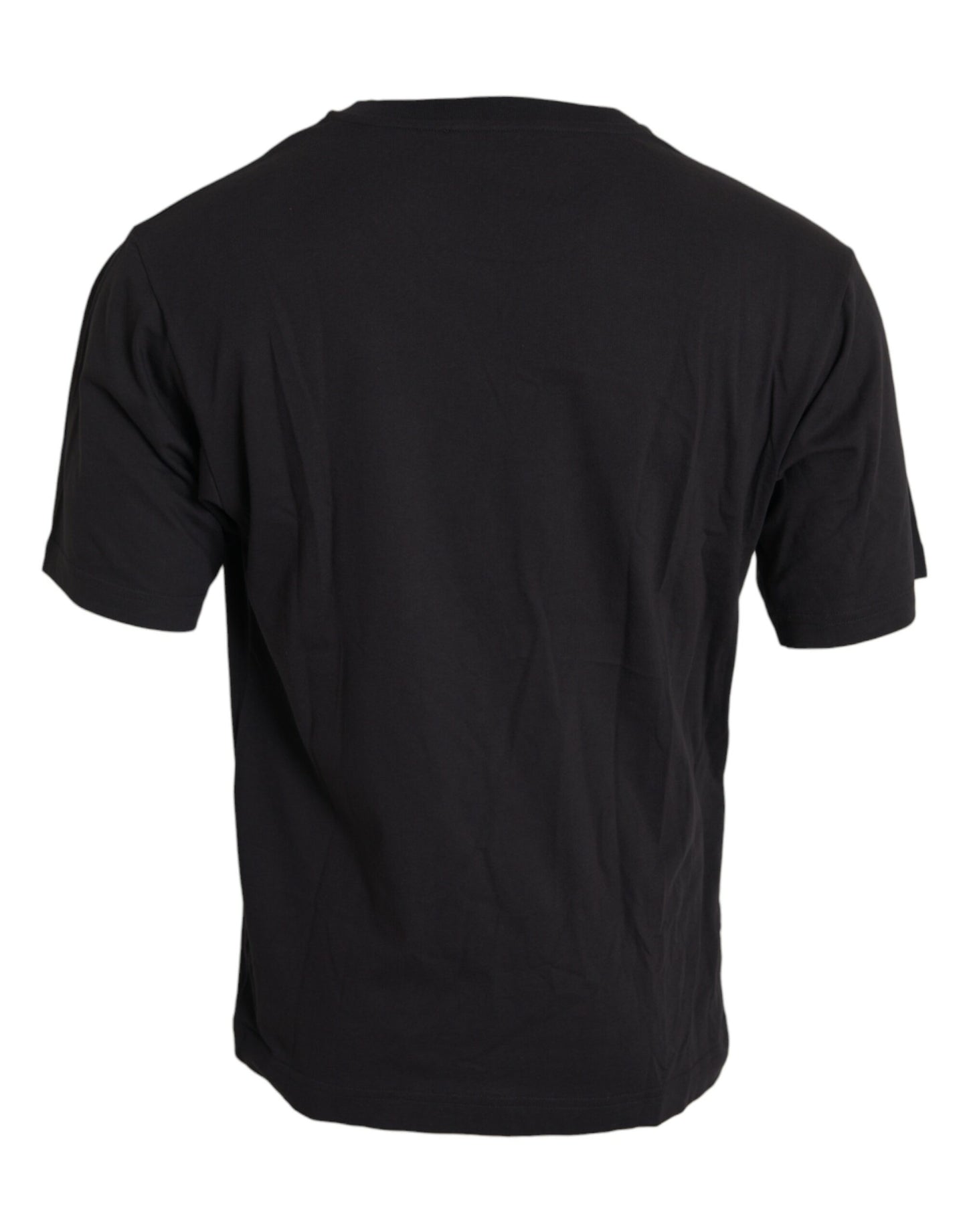 T-shirt girocollo in cotone con tasca stampata nera Dolce & Gabbana