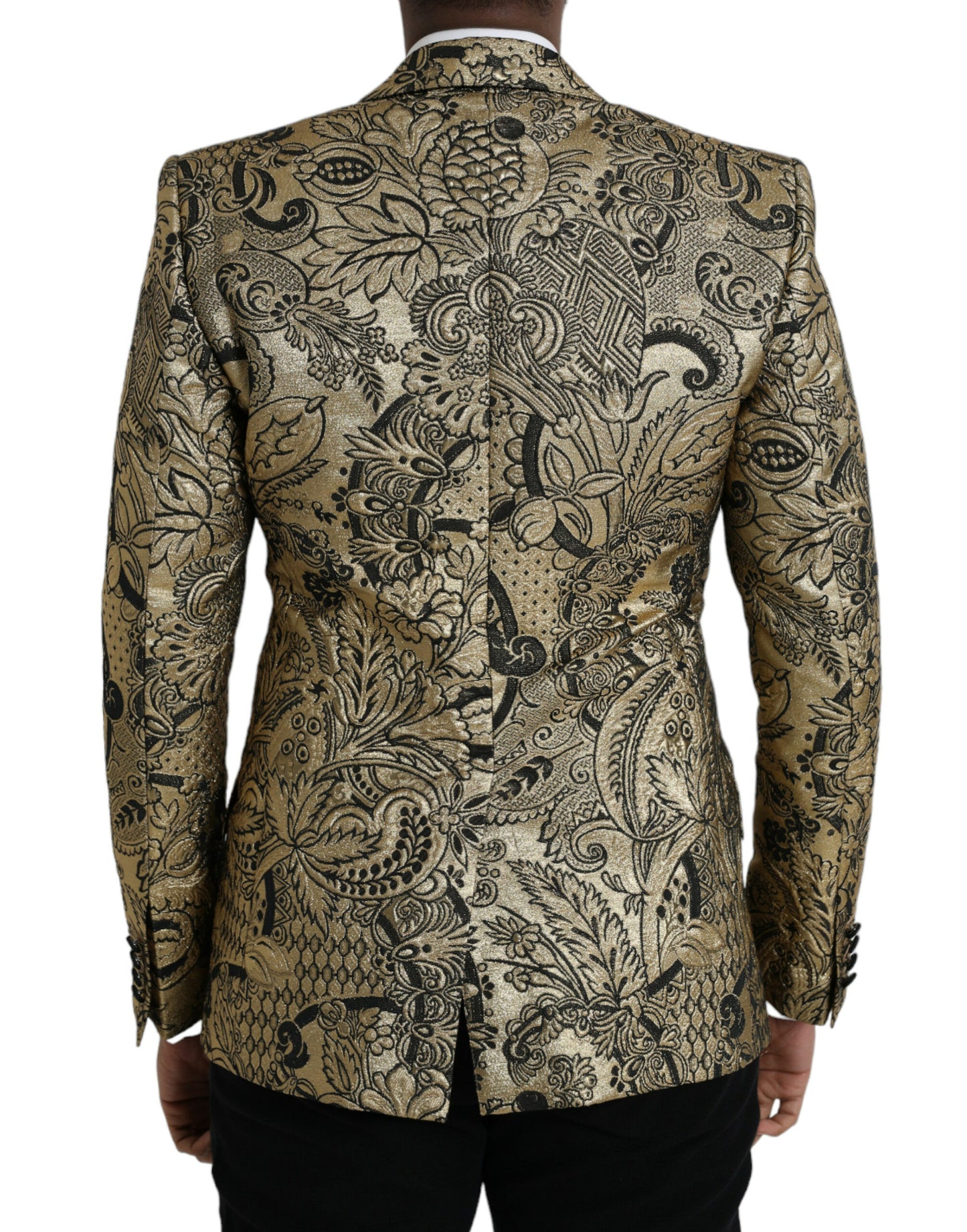 Dolce & Gabbana Gold SICILY Jacquard Einreihiger Mantelblazer