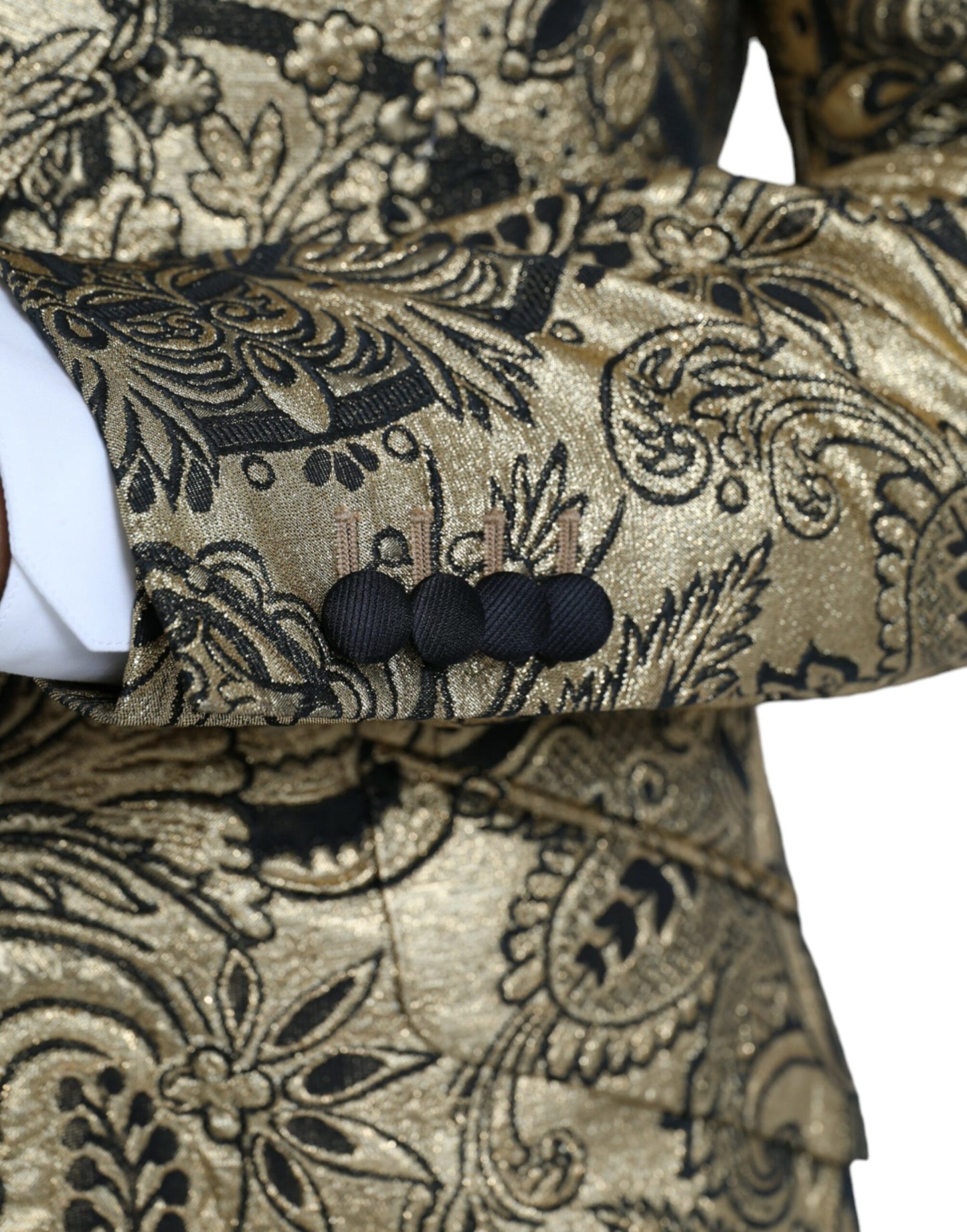 Dolce & Gabbana Gold SICILY Jacquard Einreihiger Mantelblazer