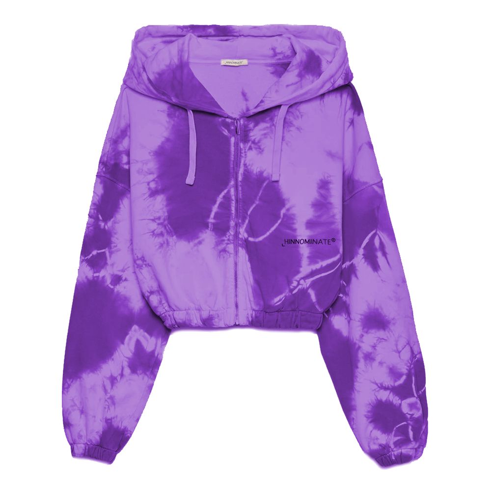 Hinnominate Elegantes lila Kapuzenpullover mit Logo-Print