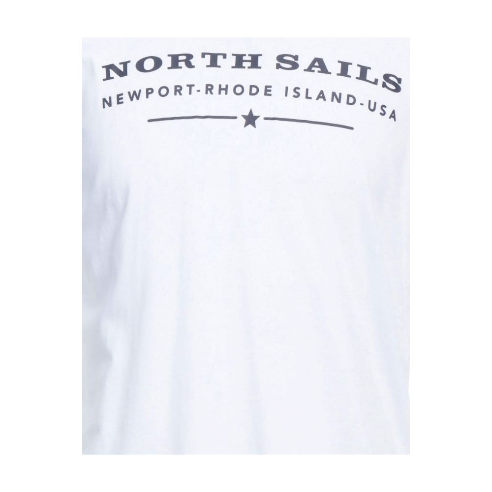 North Sails Elegantes weißes Baumwoll-T-Shirt mit Brustaufdruck