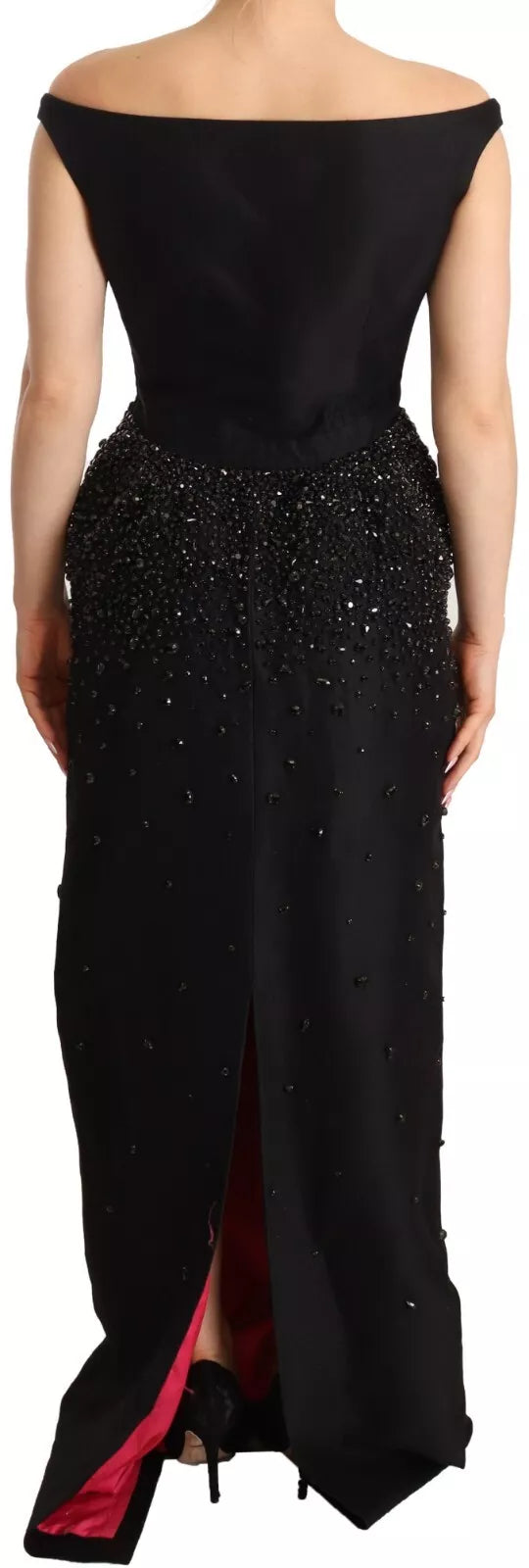 Dsquared² Schwarzes, ärmelloses, bodenlanges Kleid mit Schleife