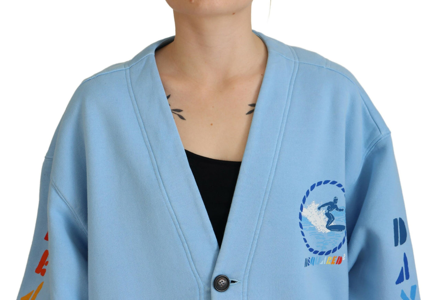 Dsquared² Blauer Strickjacke aus Baumwolle mit Knöpfen
