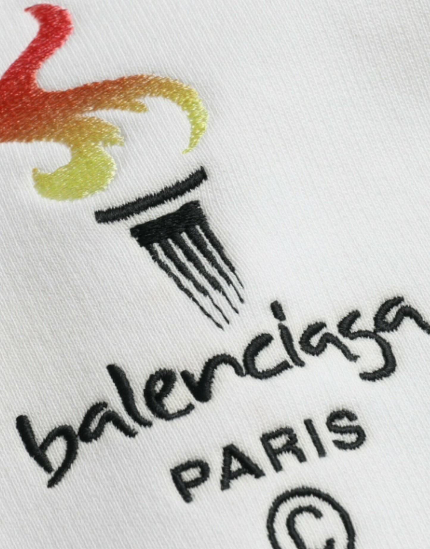 Felpa con cappuccio e logo Balenciaga in cotone bianco