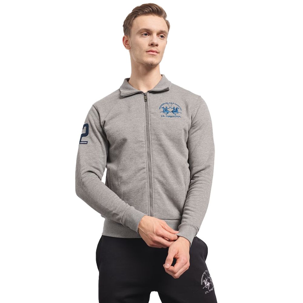 Maglione in cotone grigio La Martina