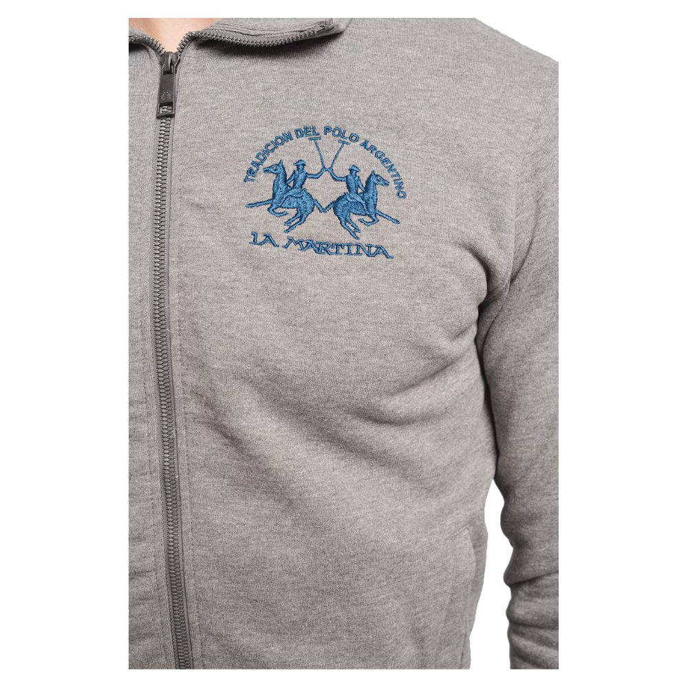 Maglione in cotone grigio La Martina