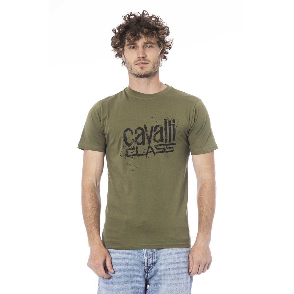 Cavalli Class "Green Cotton Men T-Shirt"