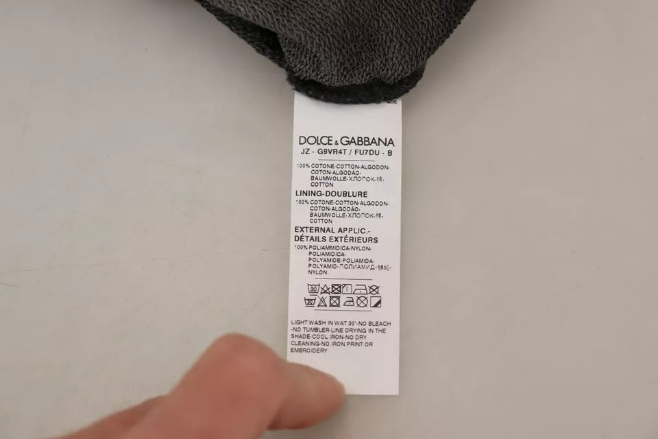 Felpa con cappuccio e logo in cotone nero Dolce & Gabbana