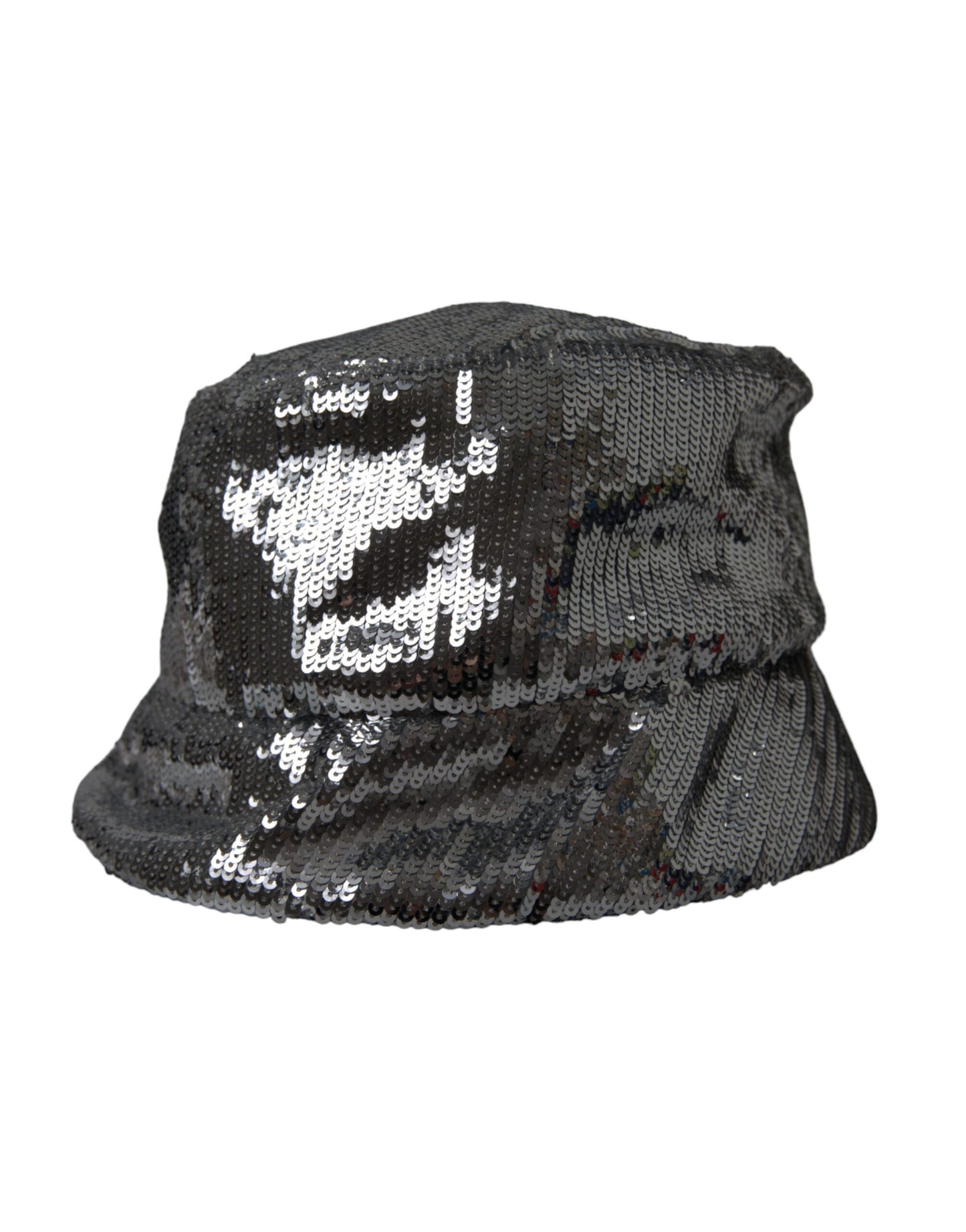 Dolce & Gabbana – Silberner Nylon-Bucket-Hut mit Pailletten für Herren