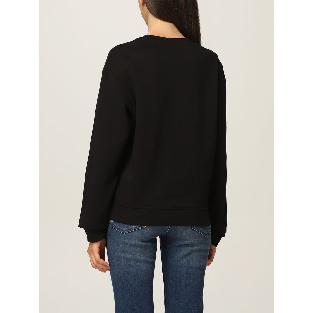 Love Moschino Chic schwarzes Sweatshirt mit Designer-Emblem