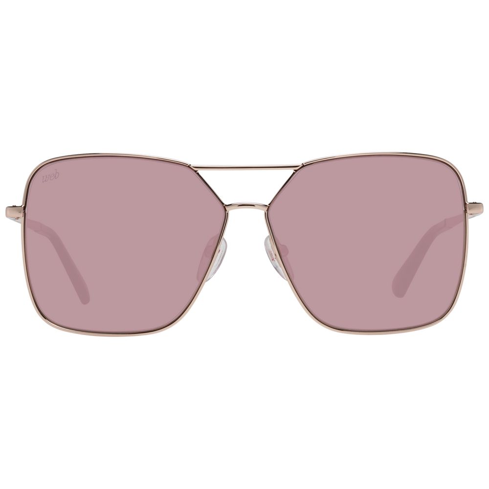 Web-Sonnenbrille für Damen in Roségold