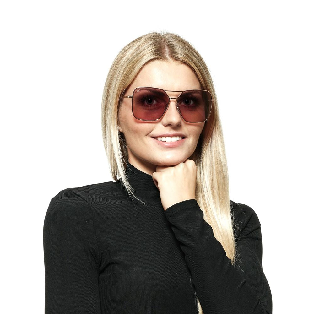 Web-Sonnenbrille für Damen in Roségold