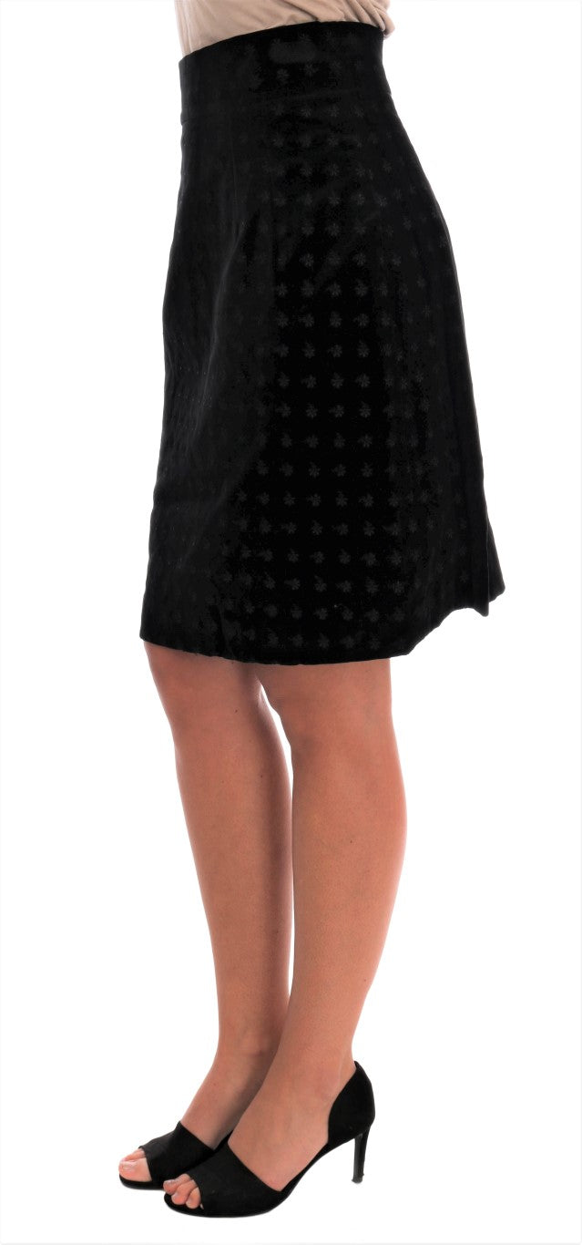 Dolce & Gabbana Barock bestickter Samt-Bleistiftrock