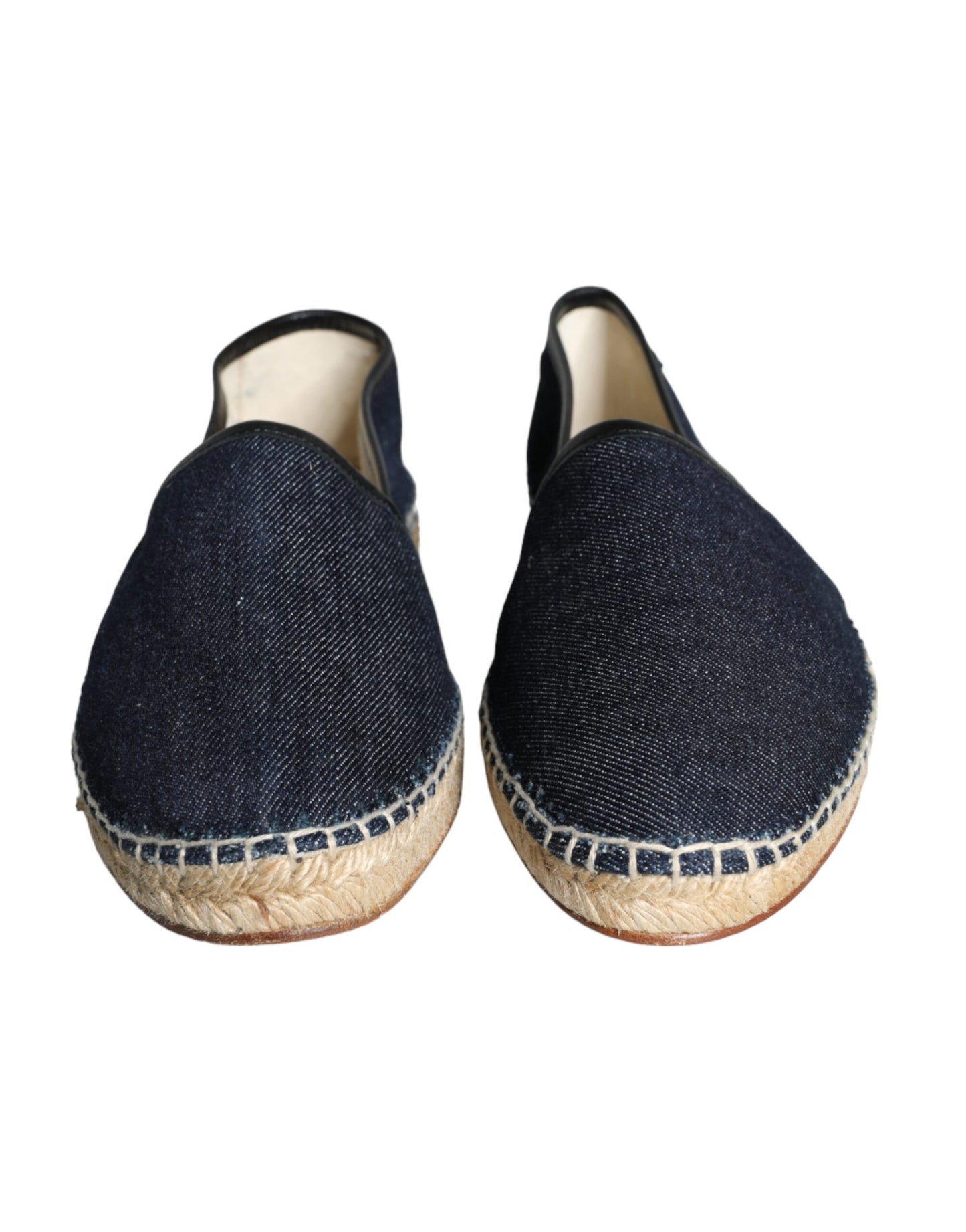 Dolce & Gabbana Blaue Espadrilles aus Denim-Baumwollleder