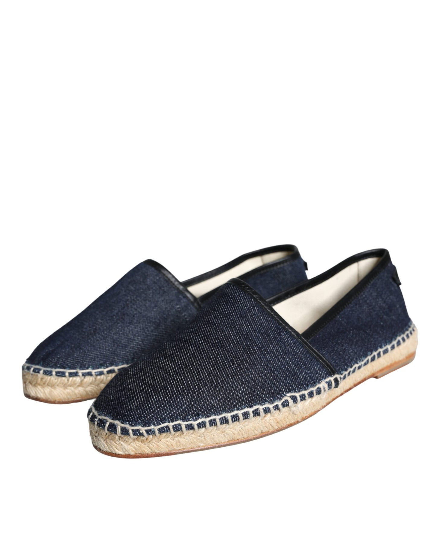 Dolce & Gabbana Blaue Espadrilles aus Denim-Baumwollleder